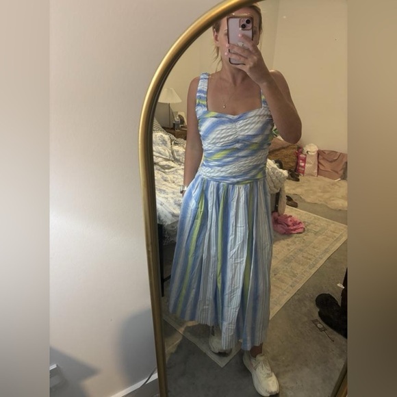 NWT! By Anthropologie Square-Neck Drop-Waist Maxi Dress 💜🦊🗝️🍊 - Picture 6 of 6